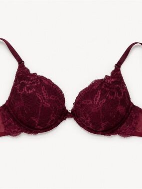 34B La SENZA Lace Push-Up Bra in Burgundy